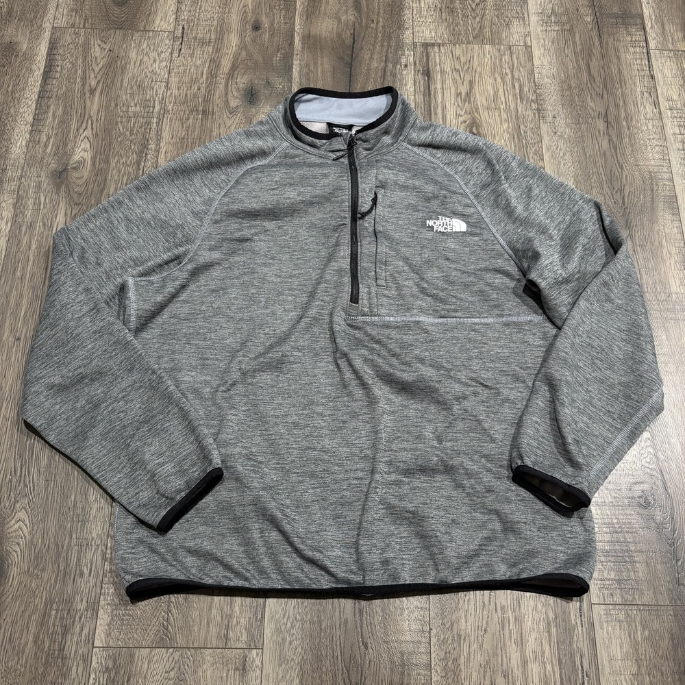 The North Face Pullover Mens XL Gray Fleece 1/4 Zip Thermal Raglan Top Hiking